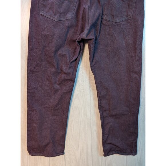 Levi's Men's 501XX Maroon Burgundy Denim Jeans 40x32 Button-Fly Straight Leg - Picture 6 of 9